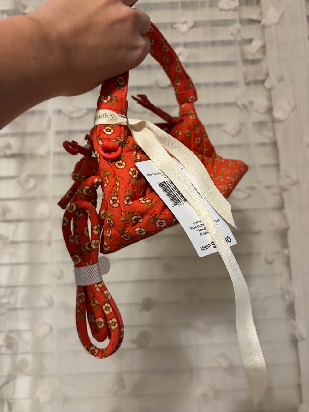 Vera Bradley Orange Floral Quilted Crescent Shoulder Bag - Picture 4 of 6